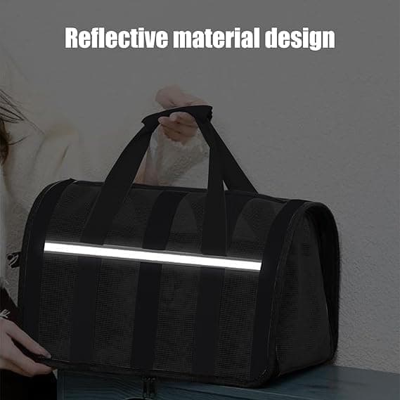 1 Pack Foldable Pet Carrier Bag for Cats and Dogs, Soft Breathable Travel Bag, Black, S