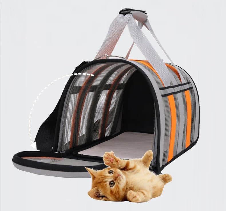 1 Pack Foldable Pet Carrier Bag for Cats and Dogs, Soft Breathable Travel Bag, Black, L