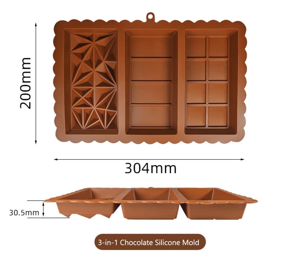 3-in-1 Chocolate Mold, Silicone BPA-Free, for Dubai