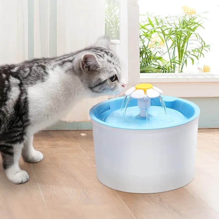 1.6L Round Pet Water Fountain for Cats and Dogs, Green