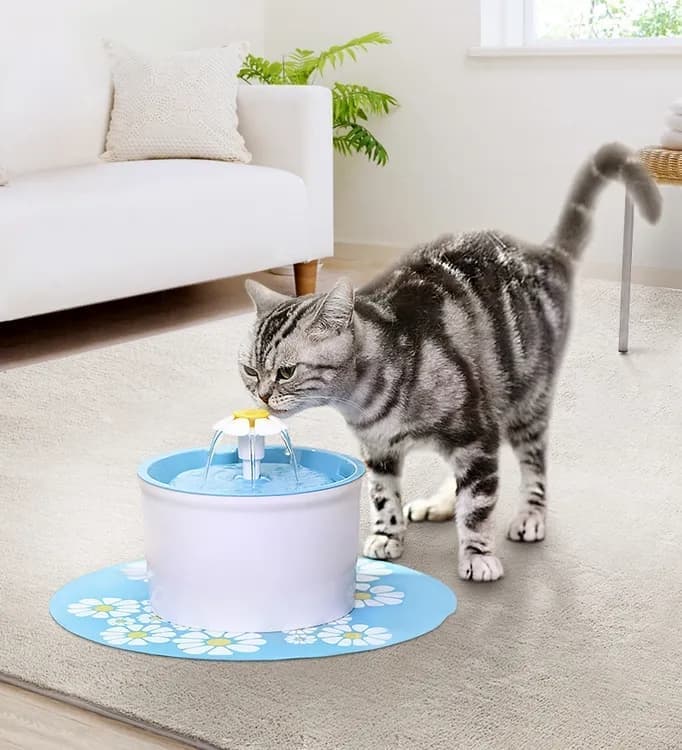 1.6L Round Pet Water Fountain for Cats and Dogs, Green
