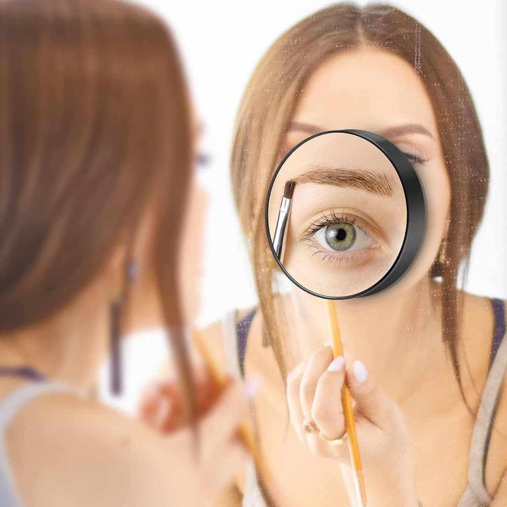 20X/30X Magnification Makeup Mirror with Tweezers, Black, 20X