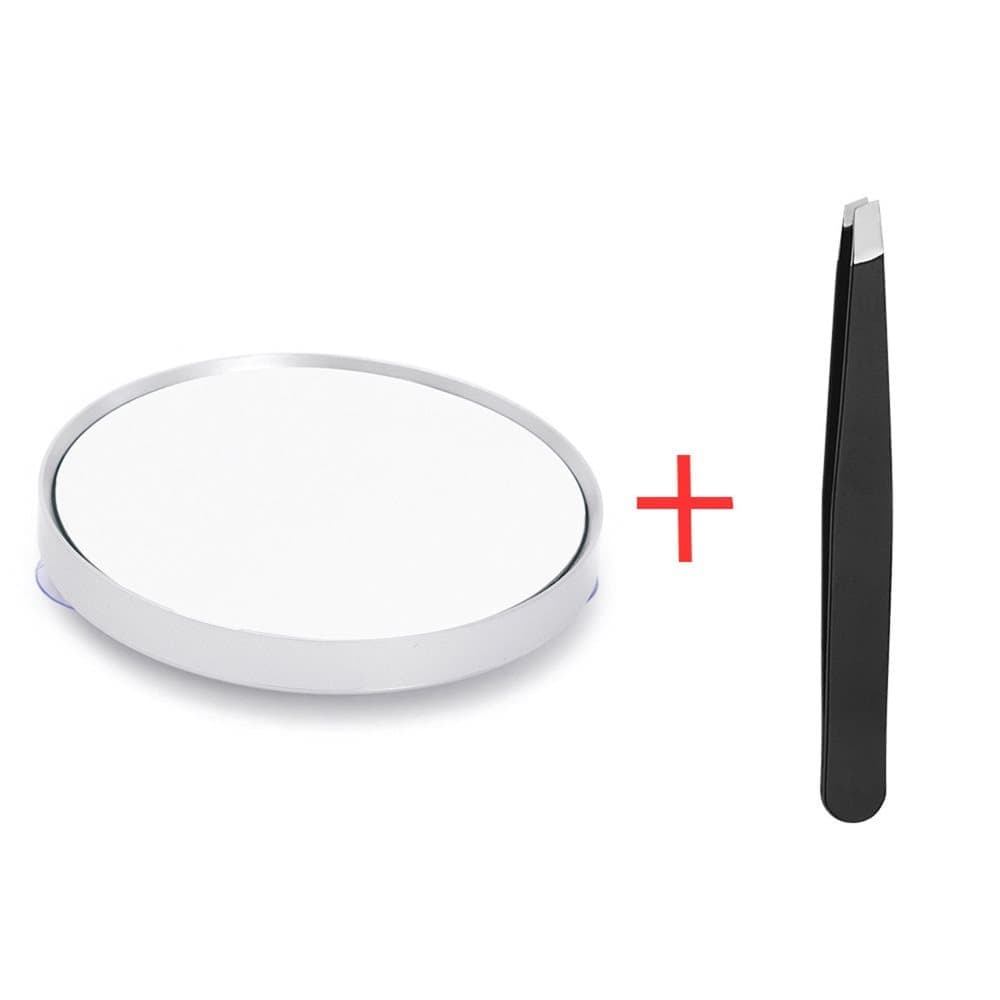 20X 30X Magnification Makeup Mirror with Tweezers, White, Practical Makeup Tool