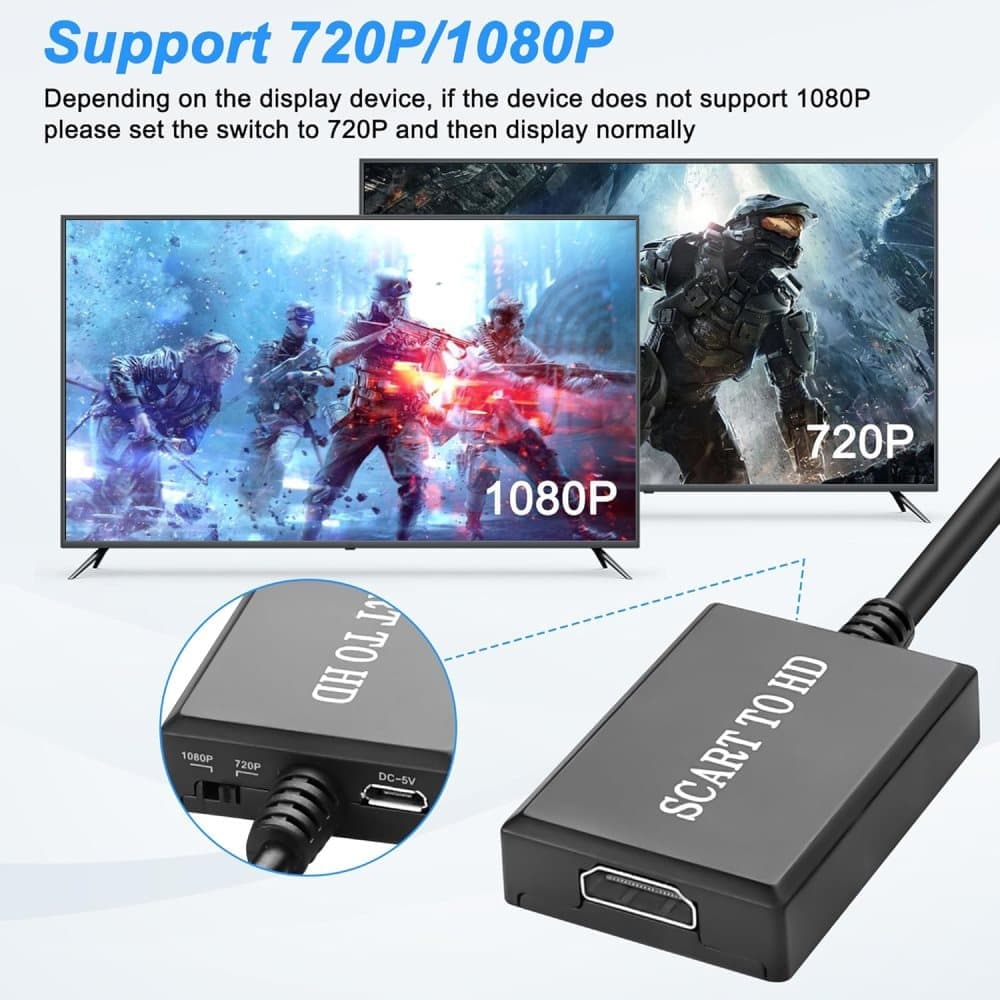 SCART to HDMI Converter 1080p with Audio and Video Support