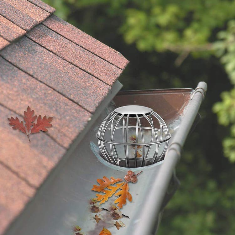 Leaf Stopper for Gutter, Ball-Shaped Drain Strainer for Roof with Large Flow Design, 68 x 92mm