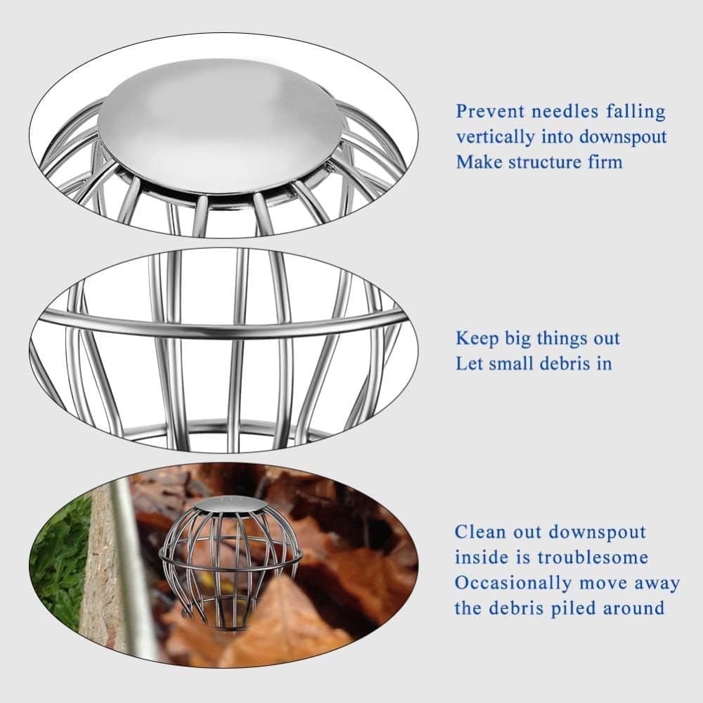 Leaf Stopper for Gutter, Ball-Shaped Floor Drain Strainer with Large Flow Design, 103 x 115mm