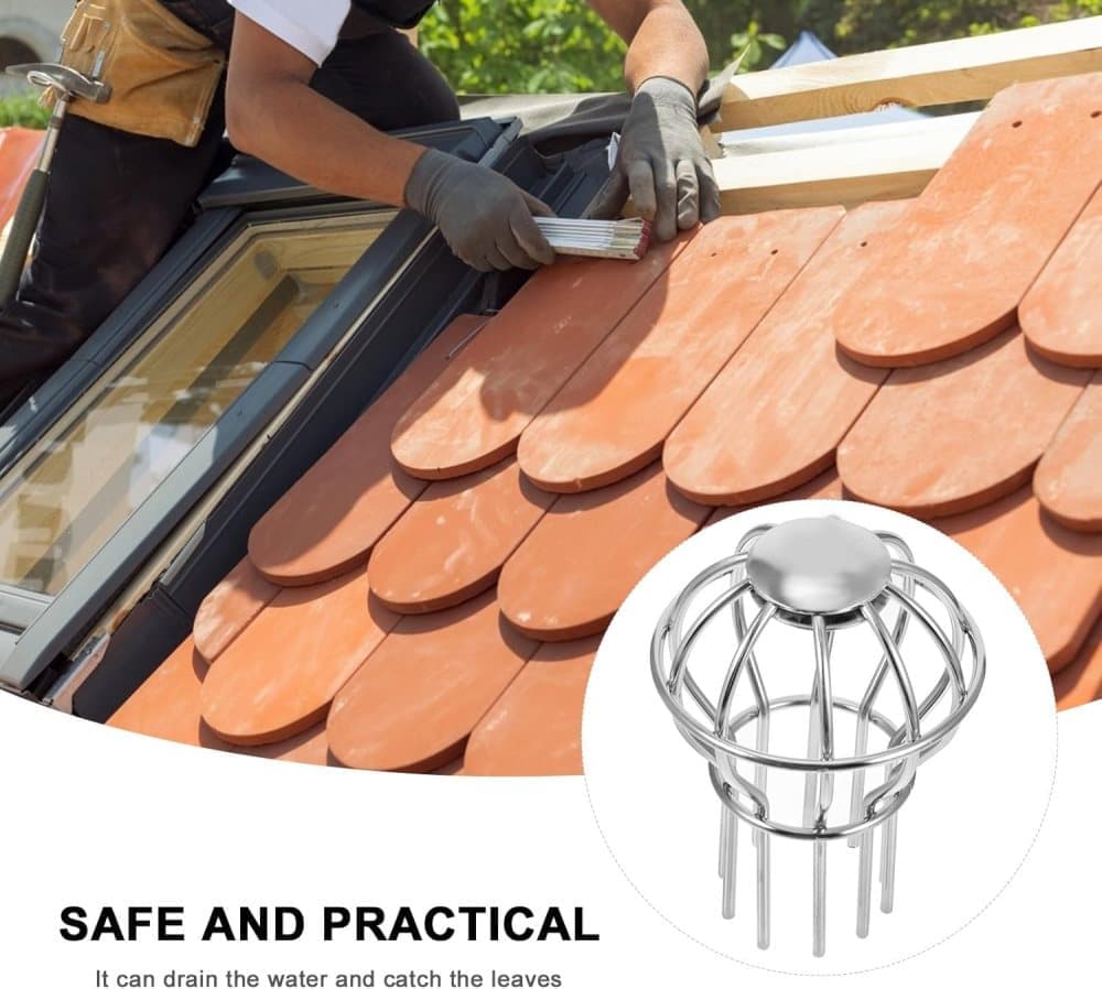 Leaf Stopper for Gutter, Ball-Shaped Floor Drain Strainer with Large Flow Design, 103 x 115mm
