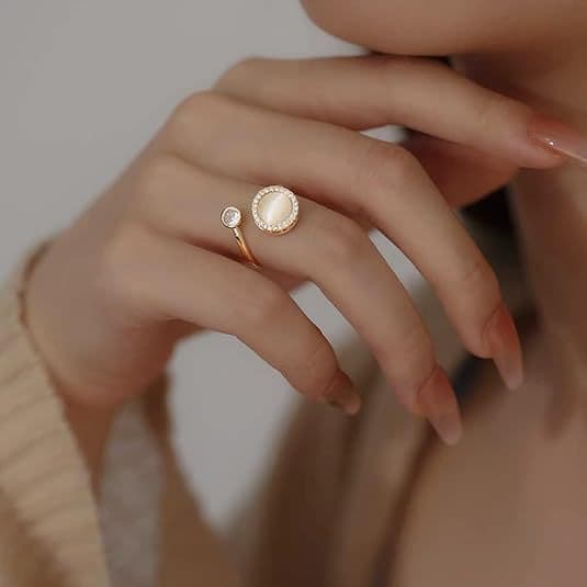 6 pcs Rotatable Antistress Fidget Spinner Rings, Gold