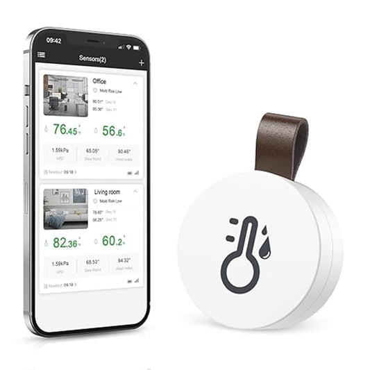 Wireless Bluetooth Thermometer Hygrometer with App Data Storage and Display