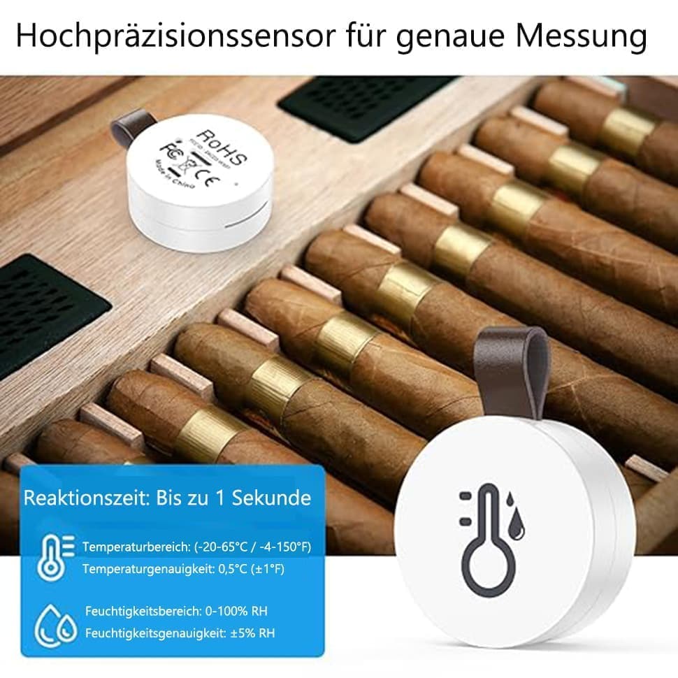 Wireless Bluetooth Thermometer Hygrometer with App Data Storage and Display