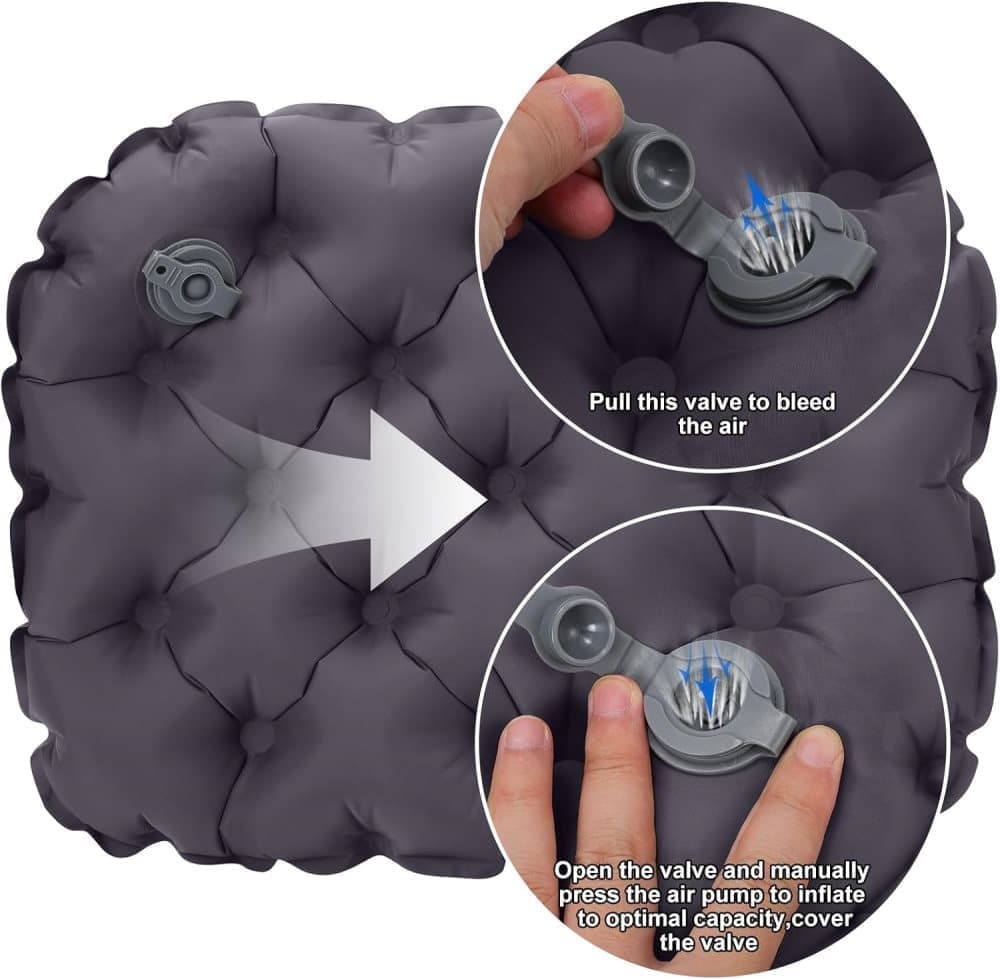Inflatable Seat Cushion Stool, Waterproof Lightweight Portable for Outdoors and Offices, Dark Gray