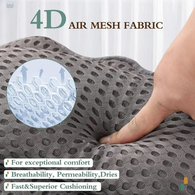 6-Pack Ergonomic Bathtub Pillow with 6 Strong Suction Cups, Support for Head Neck Shoulders & Back, 4D Design, Gray