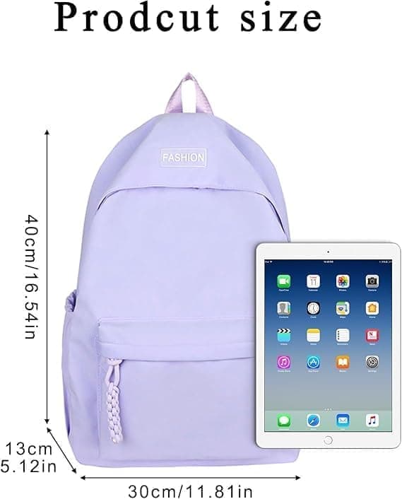 Waterproof School Backpack for Travel, Unisex Student Bag Purple