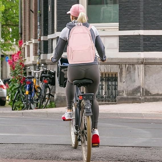Waterproof School Backpack for Travel, Unisex Student Bag, Pink