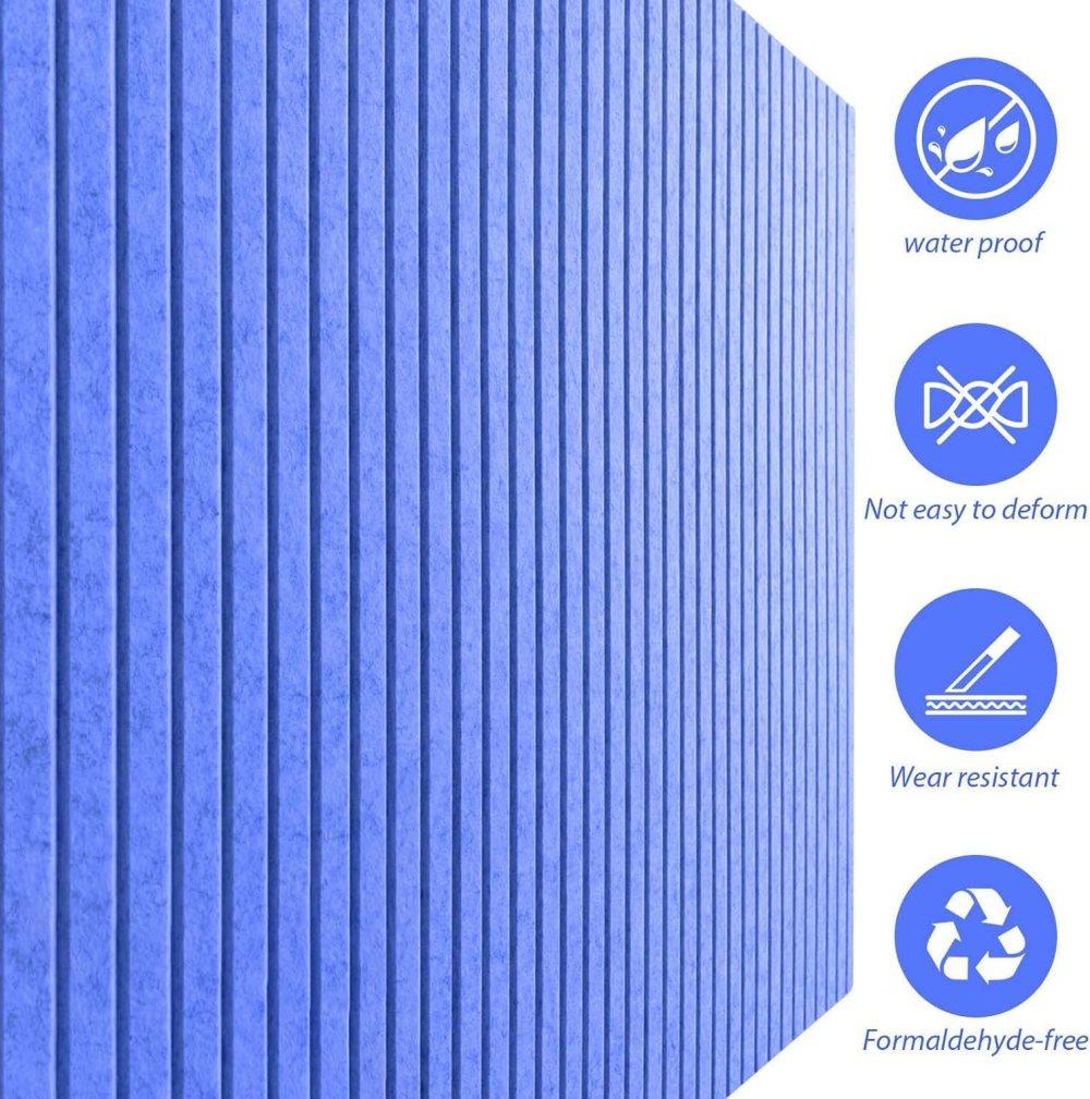 Self-adhesive photo board, decorative cork and wall panel bulletin board with acoustic panels for photos and messages, for home and office, 30x45cm, Dark blue