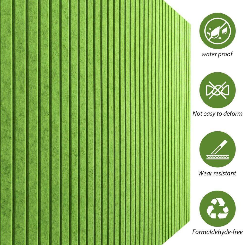 Self-adhesive photo board, decorative cork and wall panel bulletin board with acoustic panels for photos and messages, green, 30x45cm