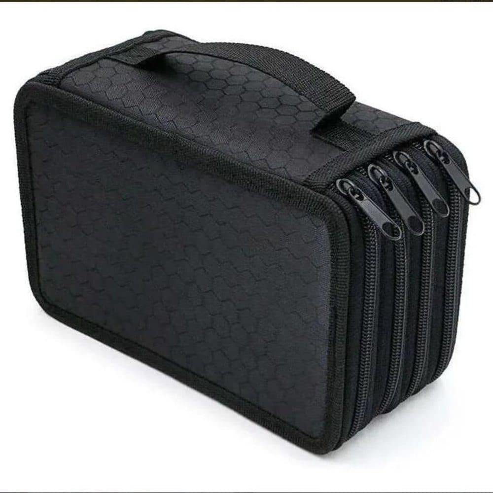 72 Holes Pen Case with Compartments, Large Capacity Lightweight Durable, Gray, Compatible with Students and Office Use