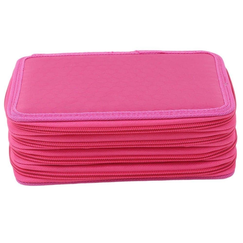 72 Holes Pen Case with Compartments, Large Capacity Multifunctional Organizer, Lightweight Durable for Students and Office Use, Red