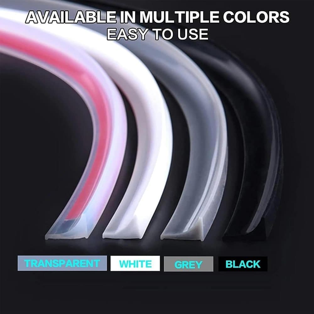Self-Adhesive Shower Strip Water Barrier, 60 inches, Transparent, Multiple Colors
