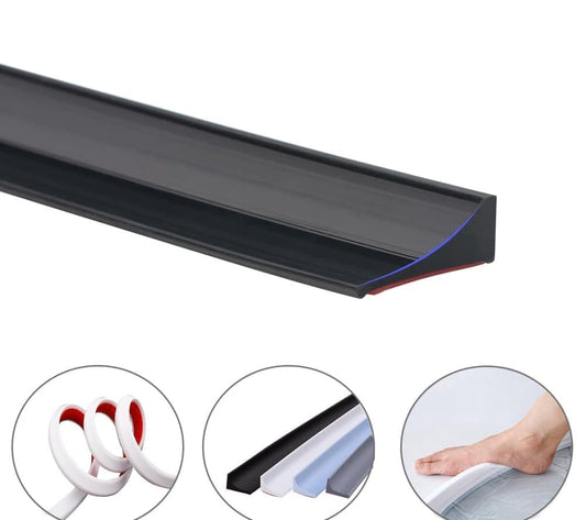 4 Pack Self-Adhesive Shower Strip Water Barrier, Black, 39 inches (2 m), with Self-Adhesive Strip, Multiple Colors