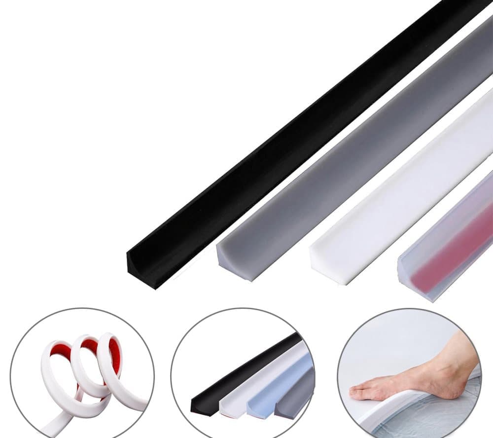 2 m Self-Adhesive Shower Strip Water Barrier, Gray, 5 Colors