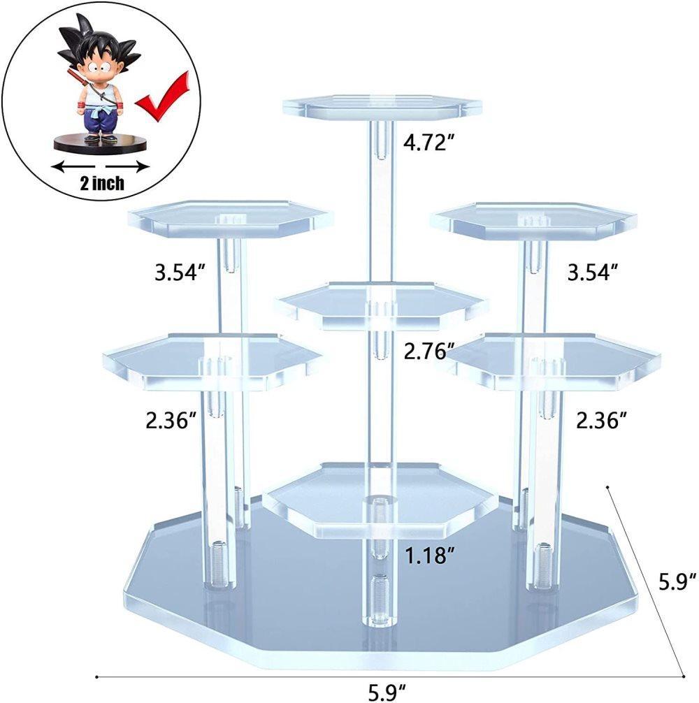 7-Tier Acrylic Display Stand for Cupcakes Perfume Desserts Figurines, Transparent