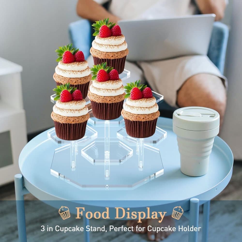 7-Tier Acrylic Display Stand for Cupcakes Perfume Desserts Figurines, Transparent