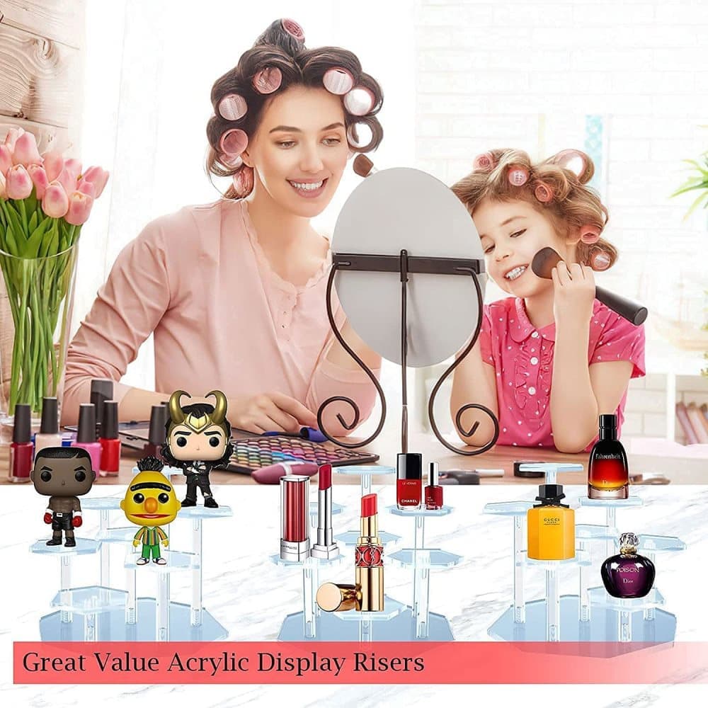 7-Tier Acrylic Display Stand for Cupcakes Perfume Desserts Figurines, Transparent