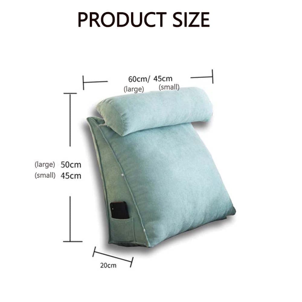 Adjustable Lumbar Support Cushion with Headrest for Office Chair, 45 x 45 x 20cm, Green