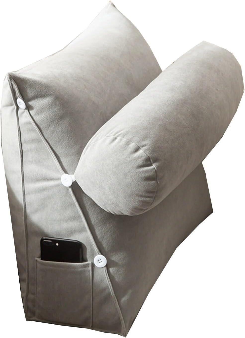 Adjustable Lumbar Support Cushion with Headrest for Office Chair and Car Seat, 45 x 45 x 20cm, Gray