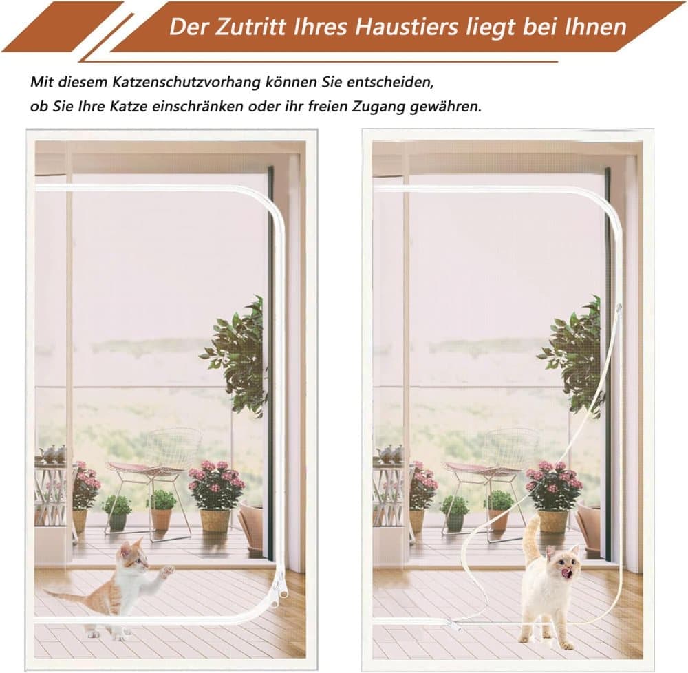 Durable breathable insect-repellent mesh cat door protection, scratch-resistant and pet-safe, 90x210cm, White