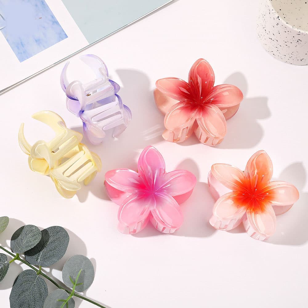 Anti-Slip Flower Hair Clips 4-Pack, Non-Slip Floral Hair Accessories for Women and Girls