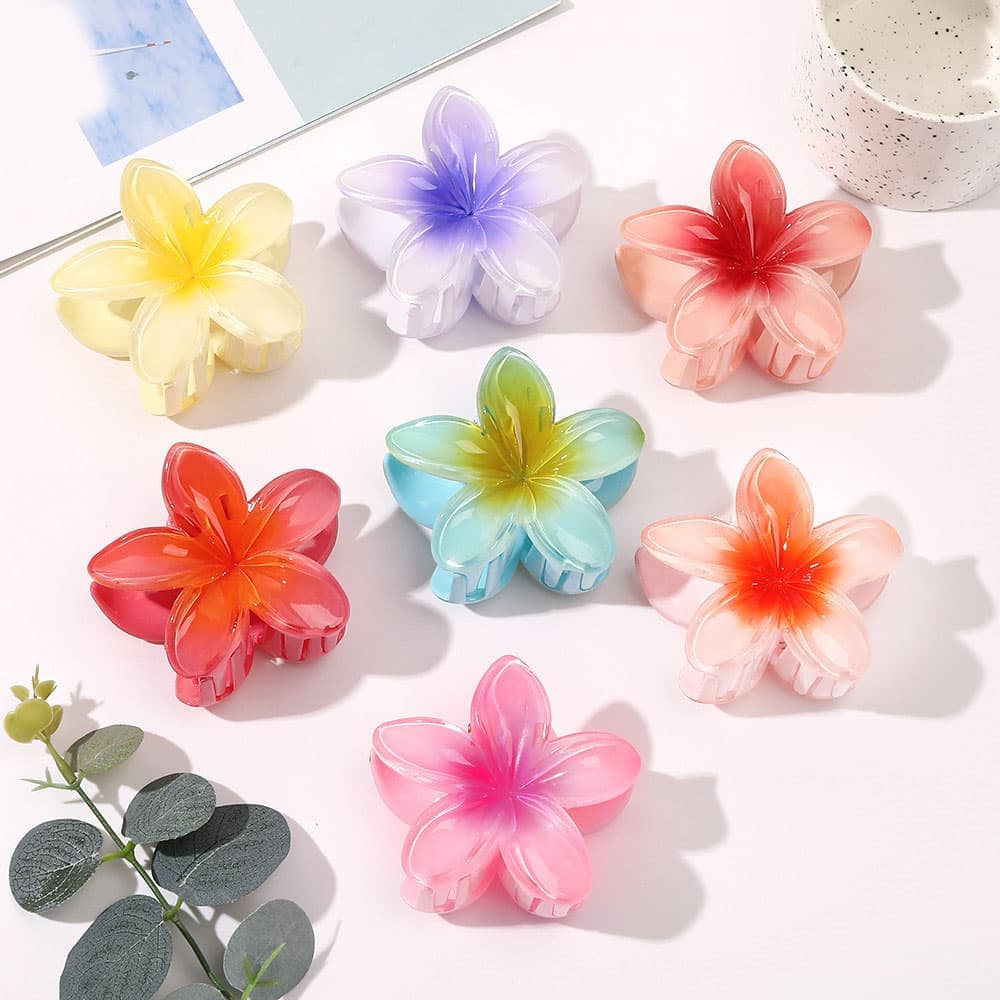 Anti-Slip Flower Hair Clips 4-Pack, Non-Slip Floral Hair Accessories for Women and Girls