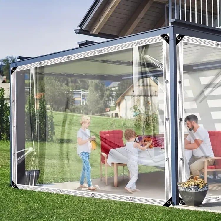 Waterproof Tarpaulin 1x5m, Transparent PE Film for Garden and Camping, Rainproof, 1x5m