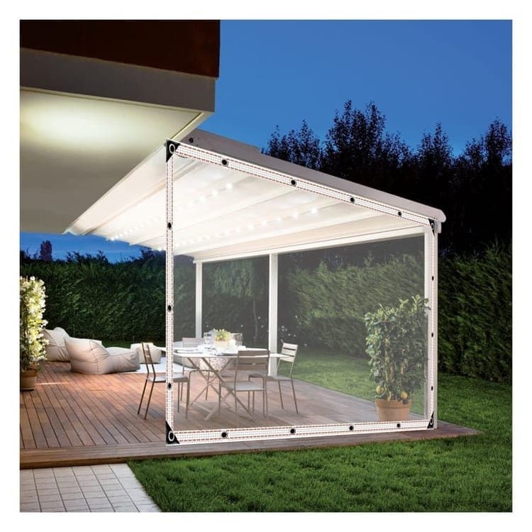 Waterproof Tarpaulin 1x5m, Transparent PE Film for Garden and Camping, Rainproof, 1x5m