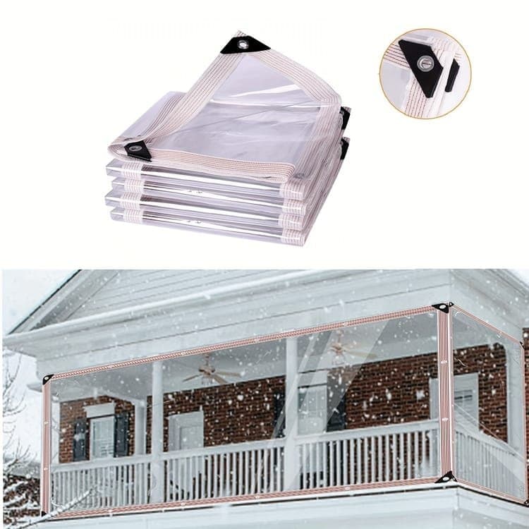 Waterproof Tarpaulin 1x5m, Transparent PE Film for Garden and Camping, Rainproof, 1x5m