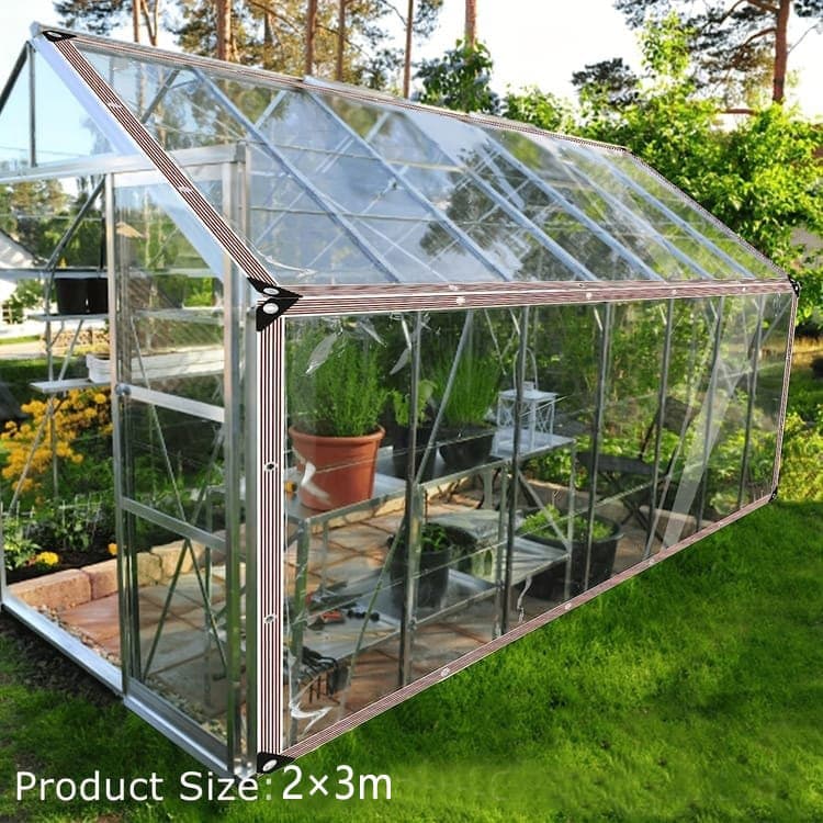 Waterproof Tarpaulin 2x5m and 2x3m, Transparent PE Film for Garden and Camping, Rainproof