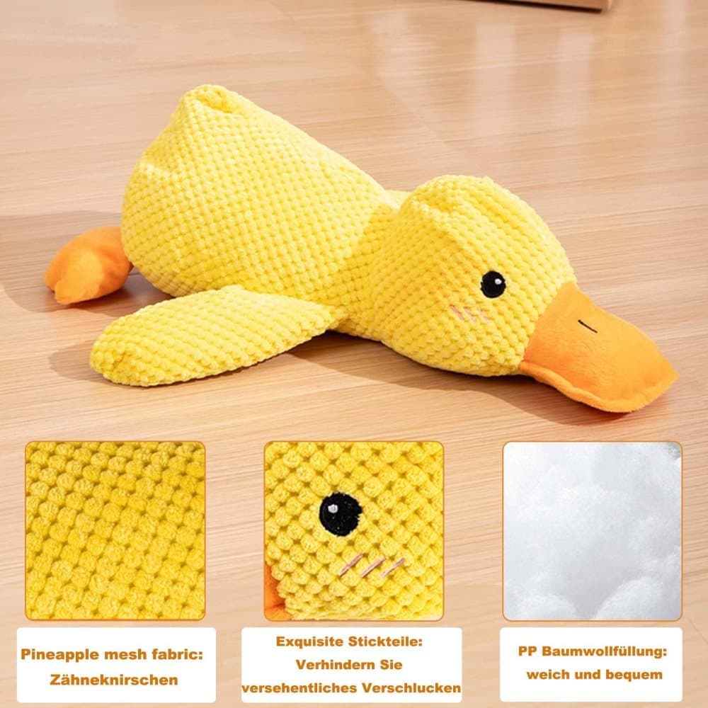 1 Calming Dog Toy Plush Duck with Squeak for Small Dogs, S