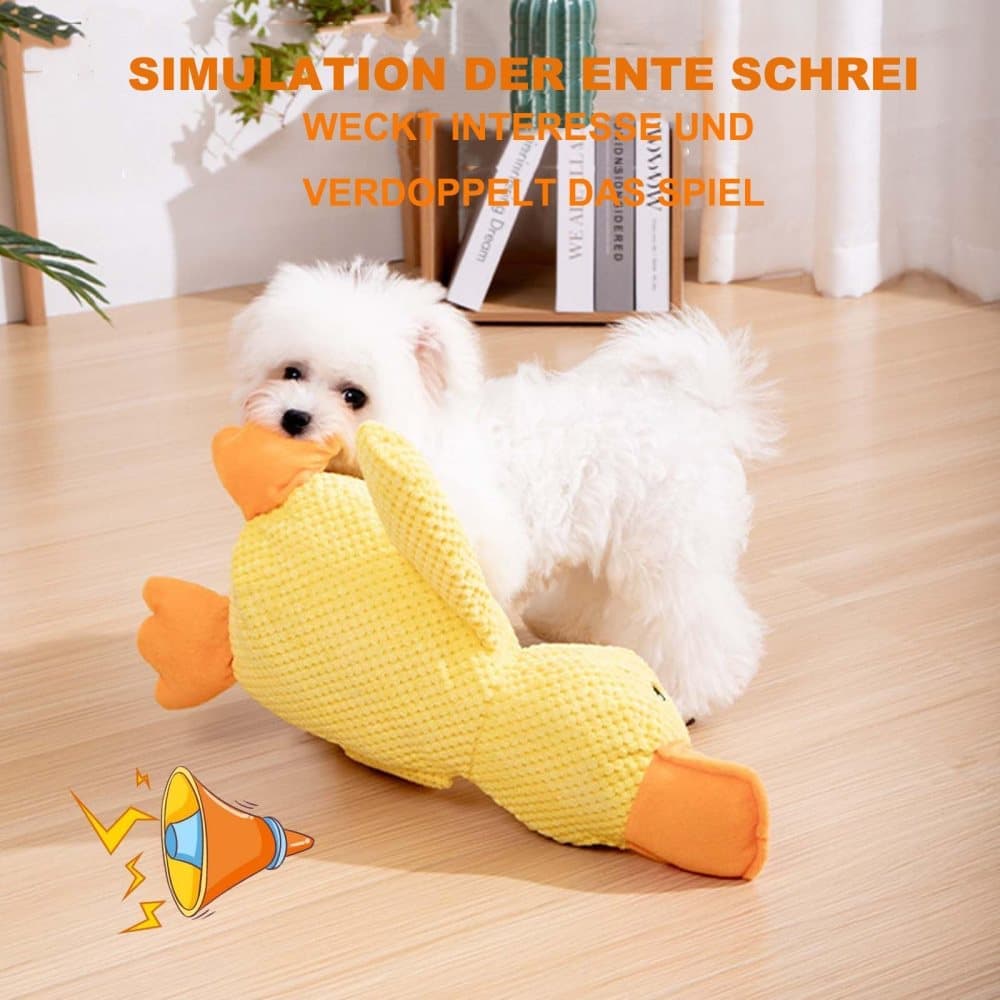 1 Calming Dog Toy Plush Duck with Squeak for Small Dogs, S