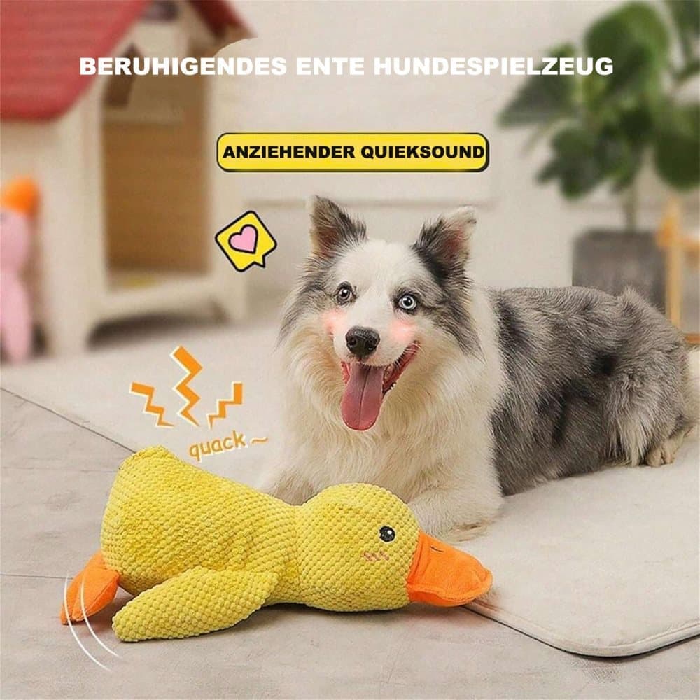 1 Calming Dog Toy Plush Duck with Squeak for Small Dogs, S