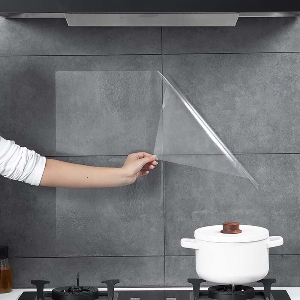 Transparent Wall Protection Film 40 cm x 3 m, Static Adhesion, Removable, Durable, Water and Oil Resistant, Easy to Clean, Furniture Foil Wall Decoration