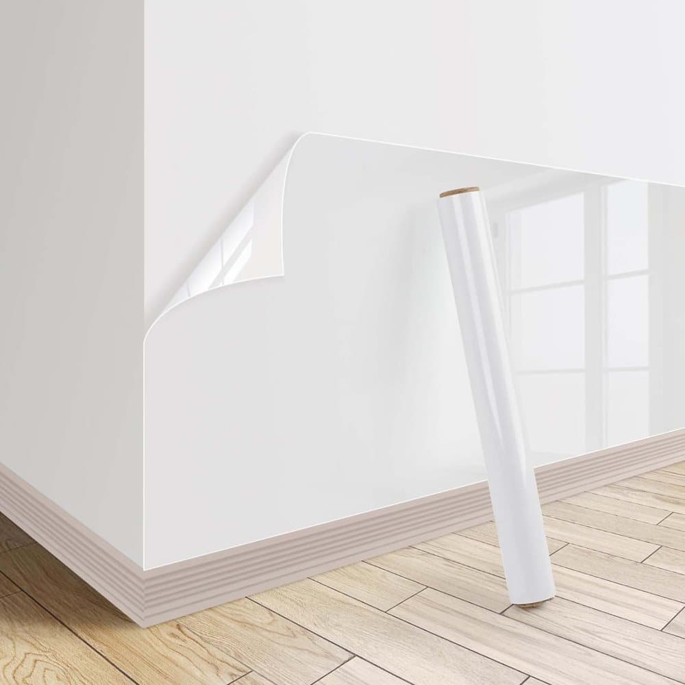 Transparent Wall Protection Film 40cm x 1m, Static Adhesion, Removable, Durable, Water and Oil Resistant, Easy to Clean, Furniture Foil Wall Decoration