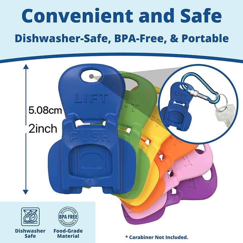 6-Pack Reusable Can Opener and Bottle Opener, Finger Protector, Multi-Colored