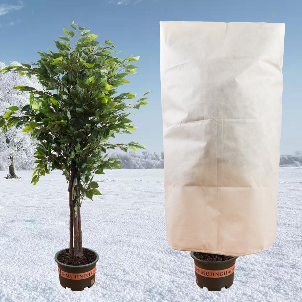 3-Pack Winter Plant Protection Frost Cover with Drawstring, Reusable Durable for Outdoor Plants Fruit Trees Potted Plants, 60x80cm