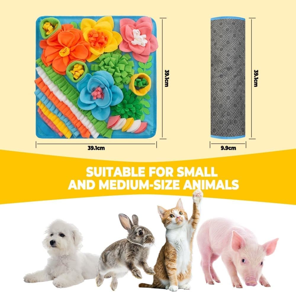 Interactive Slow Feeding Mat for Dogs, Portable Snuff Mat for Foraging Training, Blue