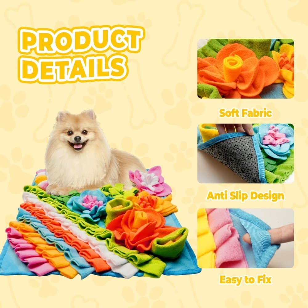Interactive Slow Feeding Mat for Dogs, Portable Snuff Mat for Foraging Training, Blue