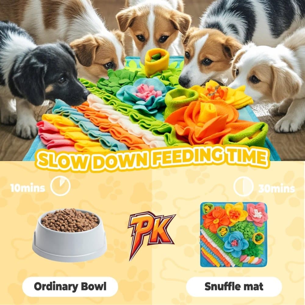 Interactive Slow Feeding Mat for Dogs, Portable Snuff Mat for Foraging Training, Blue