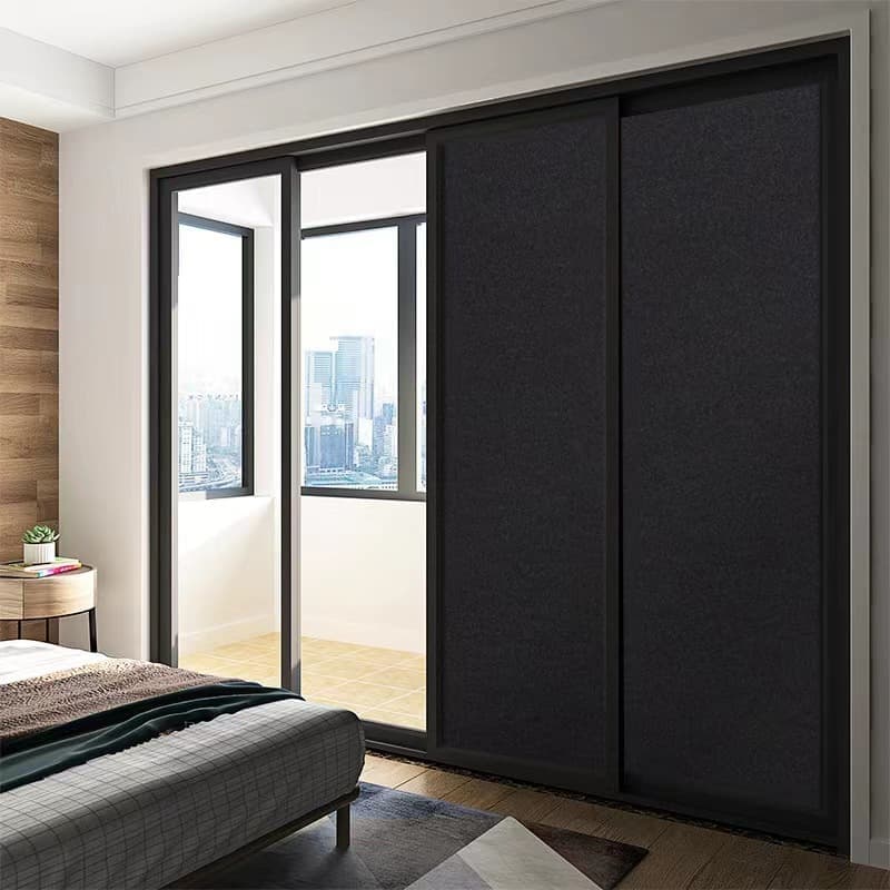 Blackout Window Film 45x500cm, Self-Adhesive Privacy UV Protection Static Cling No Glue, Black