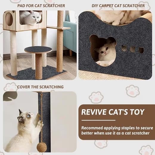 Self-adhesive cat scratching board wall and sofa protector DIY corner mat for cats, 40cm x 200cm, compatible with Wood