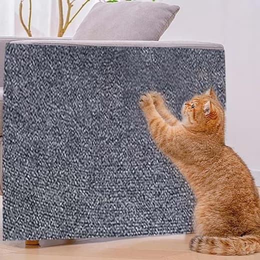 40cm x 200cm Self-Adhesive Cat Scratching Board, Wall and Sofa Protector, DIY Corner Mat for Cats, Dark Gray